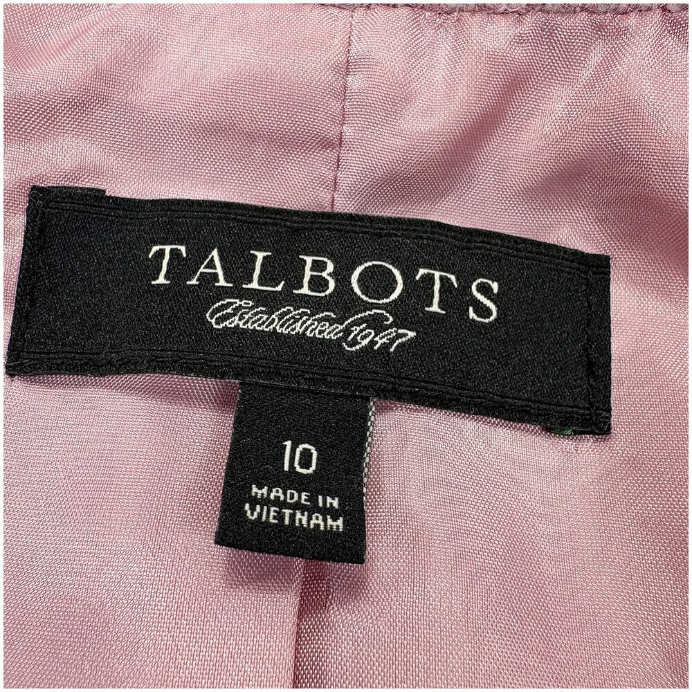 Talbots Wool Blazer Womens 10 Pink Tweed Peplum Career Feminine Coquette - Picture 3 of 10